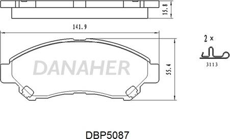 Danaher DBP5087 - Kit pastiglie freno, Freno a disco autozon.pro