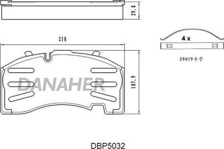 Danaher DBP5032 - Kit pastiglie freno, Freno a disco autozon.pro