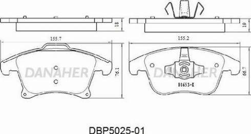 Danaher DBP5025-01 - Kit pastiglie freno, Freno a disco autozon.pro