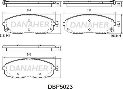 Danaher DBP5023 - Kit pastiglie freno, Freno a disco autozon.pro