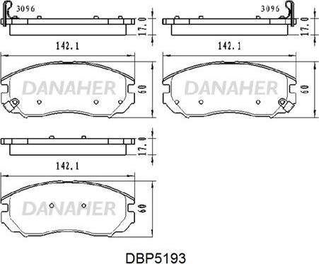 Danaher DBP5193 - Kit pastiglie freno, Freno a disco autozon.pro