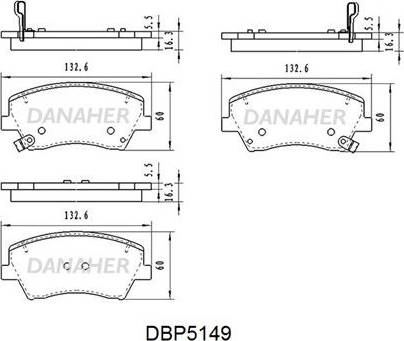 Danaher DBP5149 - Kit pastiglie freno, Freno a disco autozon.pro