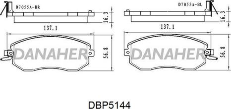 Danaher DBP5144 - Kit pastiglie freno, Freno a disco autozon.pro