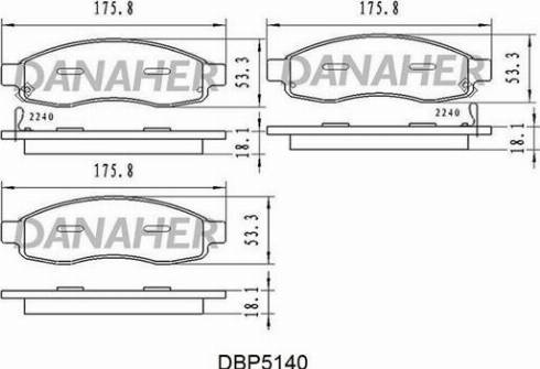 Danaher DBP5140 - Kit pastiglie freno, Freno a disco autozon.pro