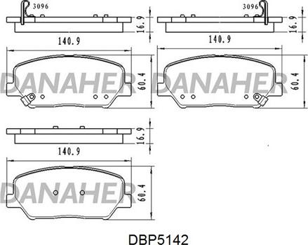 Danaher DBP5142 - Kit pastiglie freno, Freno a disco autozon.pro