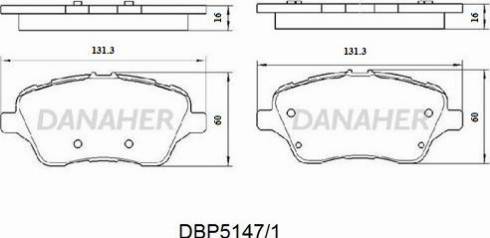 Danaher DBP5147/1 - Kit pastiglie freno, Freno a disco autozon.pro