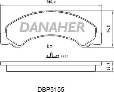 Danaher DBP5155 - Kit pastiglie freno, Freno a disco autozon.pro