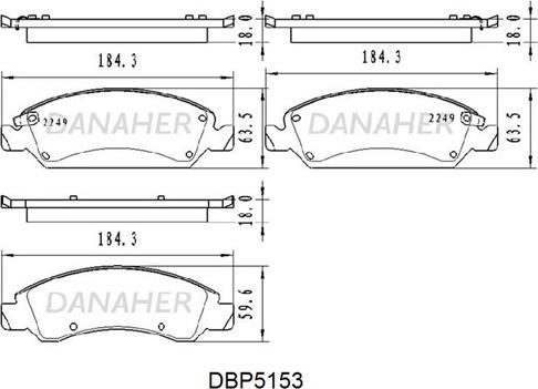 Danaher DBP5153 - Kit pastiglie freno, Freno a disco autozon.pro