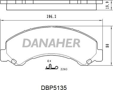 Danaher DBP5135 - Kit pastiglie freno, Freno a disco autozon.pro