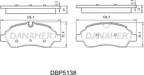 Danaher DBP5138 - Kit pastiglie freno, Freno a disco autozon.pro