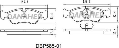 Danaher DBP585-01 - Kit pastiglie freno, Freno a disco autozon.pro