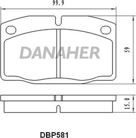 Danaher DBP581 - Kit pastiglie freno, Freno a disco autozon.pro