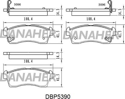 Danaher DBP5390 - Kit pastiglie freno, Freno a disco autozon.pro