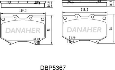 Danaher DBP5367 - Kit pastiglie freno, Freno a disco autozon.pro