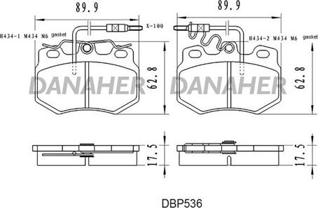 Danaher DBP536 - Kit pastiglie freno, Freno a disco autozon.pro