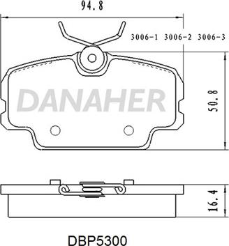 Danaher DBP5300 - Kit pastiglie freno, Freno a disco autozon.pro