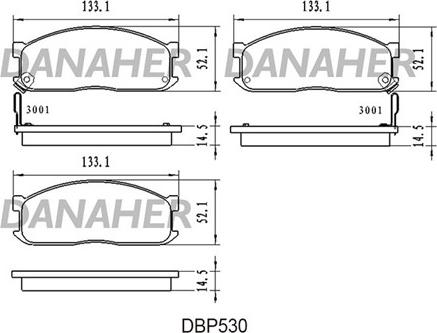 Danaher DBP530 - Kit pastiglie freno, Freno a disco autozon.pro