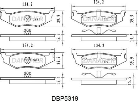 Danaher DBP5319 - Kit pastiglie freno, Freno a disco autozon.pro