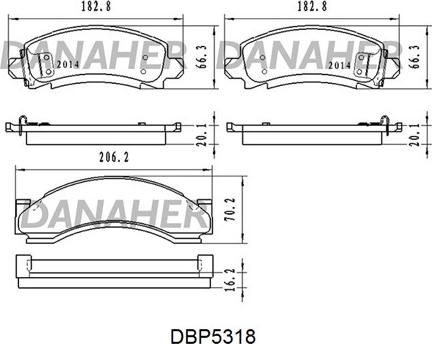 Danaher DBP5318 - Kit pastiglie freno, Freno a disco autozon.pro