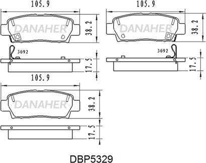 Danaher DBP5329 - Kit pastiglie freno, Freno a disco autozon.pro