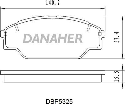 Danaher DBP5325 - Kit pastiglie freno, Freno a disco autozon.pro