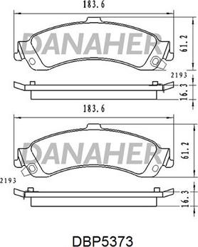 Danaher DBP5373 - Kit pastiglie freno, Freno a disco autozon.pro