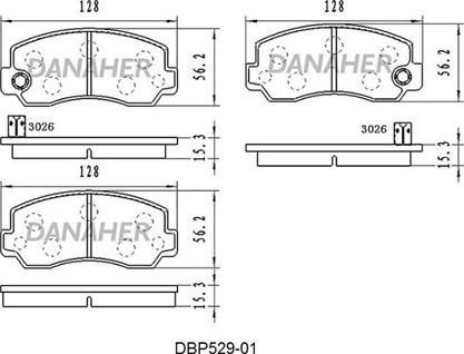 Danaher DBP529-01 - Kit pastiglie freno, Freno a disco autozon.pro