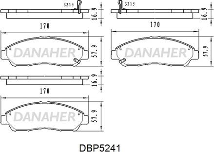 Danaher DBP5241 - Kit pastiglie freno, Freno a disco autozon.pro