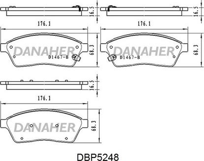 Danaher DBP5248 - Kit pastiglie freno, Freno a disco autozon.pro