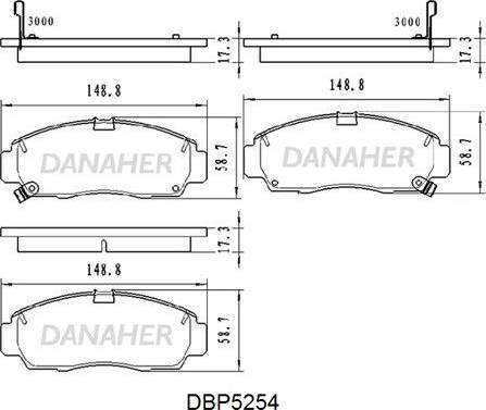 Danaher DBP5254 - Kit pastiglie freno, Freno a disco autozon.pro