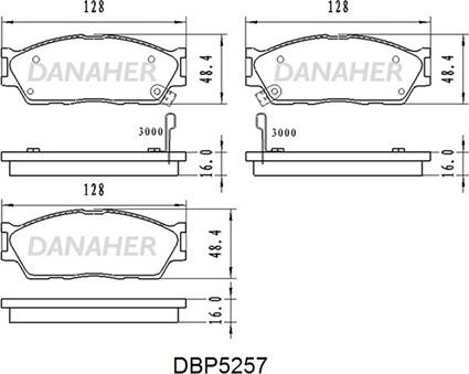 Danaher DBP5257 - Kit pastiglie freno, Freno a disco autozon.pro