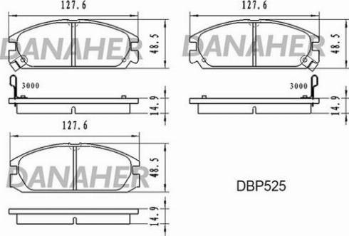 Danaher DBP525 - Kit pastiglie freno, Freno a disco autozon.pro