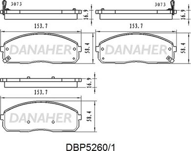 Danaher DBP5260/1 - Kit pastiglie freno, Freno a disco autozon.pro