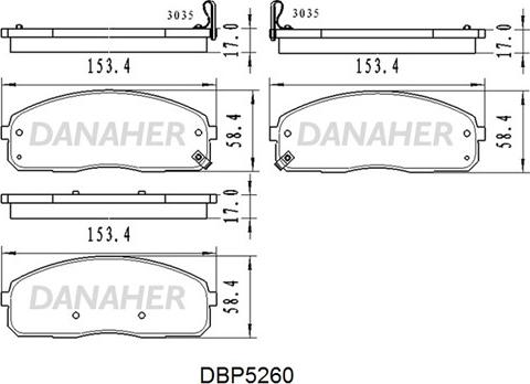 Danaher DBP5260 - Kit pastiglie freno, Freno a disco autozon.pro