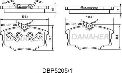 Danaher DBP5205/1 - Kit pastiglie freno, Freno a disco autozon.pro