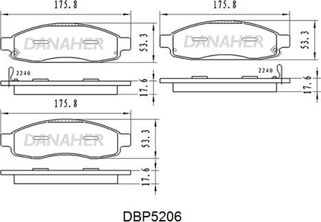 Danaher DBP5206 - Kit pastiglie freno, Freno a disco autozon.pro