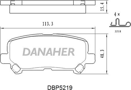 Danaher DBP5219 - Kit pastiglie freno, Freno a disco autozon.pro