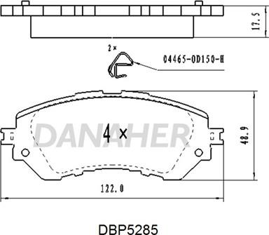 Danaher DBP5285 - Kit pastiglie freno, Freno a disco autozon.pro