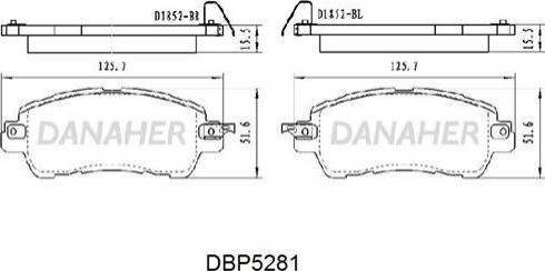 Danaher DBP5281 - Kit pastiglie freno, Freno a disco autozon.pro