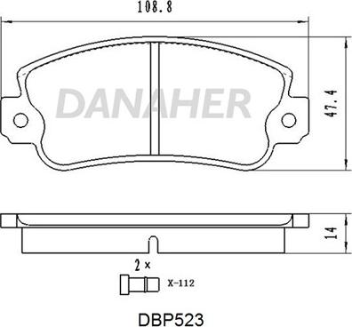 Danaher DBP523 - Kit pastiglie freno, Freno a disco autozon.pro