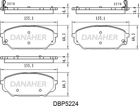 Danaher DBP5224 - Kit pastiglie freno, Freno a disco autozon.pro