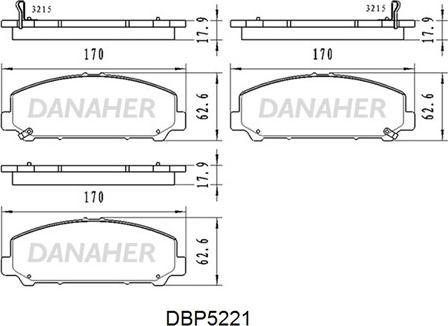 Danaher DBP5221 - Kit pastiglie freno, Freno a disco autozon.pro