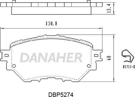 Danaher DBP5274 - Kit pastiglie freno, Freno a disco autozon.pro