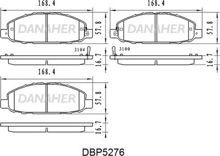 Danaher DBP5276 - Kit pastiglie freno, Freno a disco autozon.pro