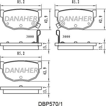 Danaher DBP570/1 - Kit pastiglie freno, Freno a disco autozon.pro