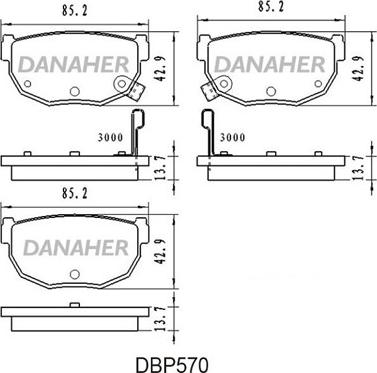 Danaher DBP570 - Kit pastiglie freno, Freno a disco autozon.pro