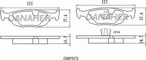 Danaher DBP573 - Kit pastiglie freno, Freno a disco autozon.pro