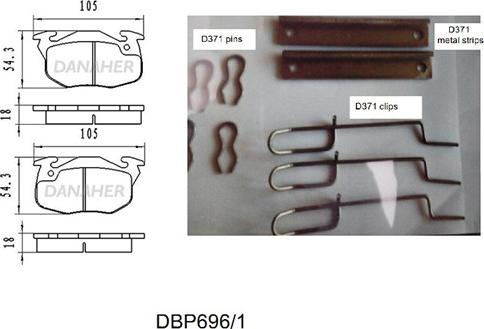 Danaher DBP696/1 - Kit pastiglie freno, Freno a disco autozon.pro