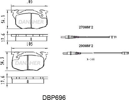 Danaher DBP696 - Kit pastiglie freno, Freno a disco autozon.pro