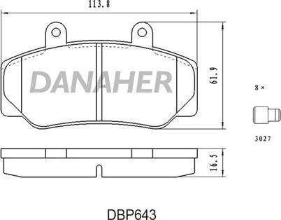 Danaher DBP643 - Kit pastiglie freno, Freno a disco autozon.pro